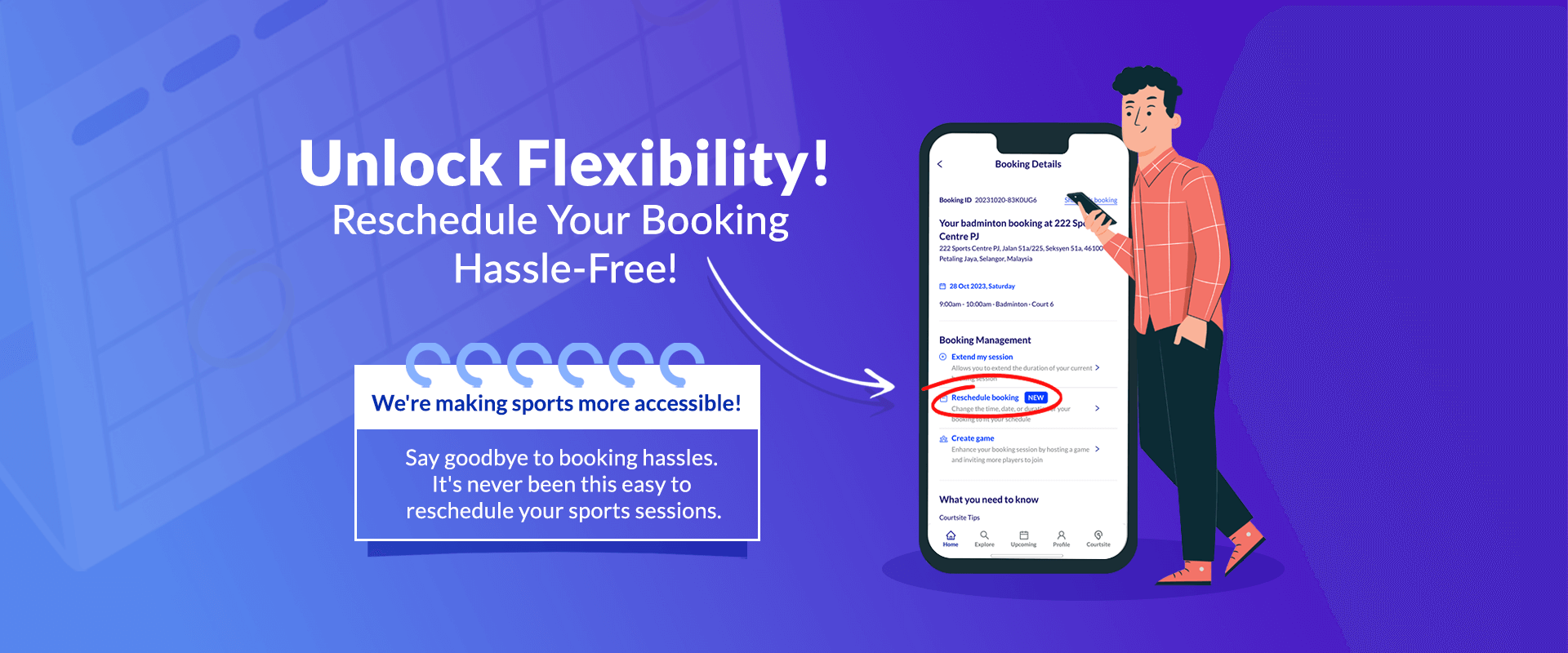 Flexible Sports Bookings with Courtsite’s New Self-Service Reschedule Feature